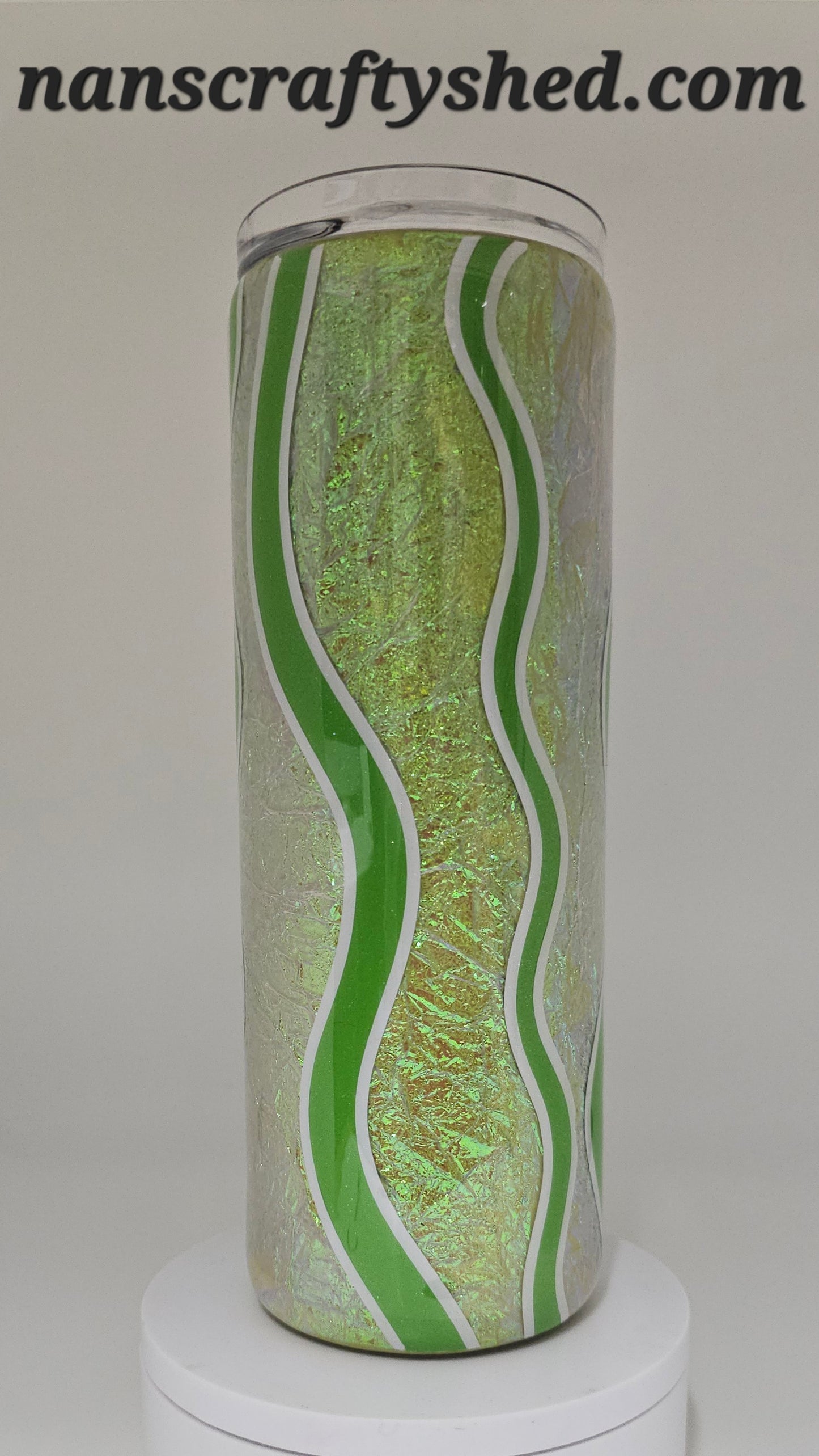 Green iridescent Waves 20-ounce tumbler
