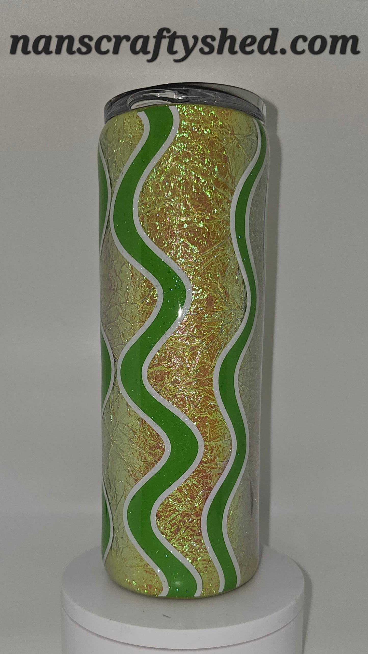 Green iridescent Waves 20-ounce tumbler