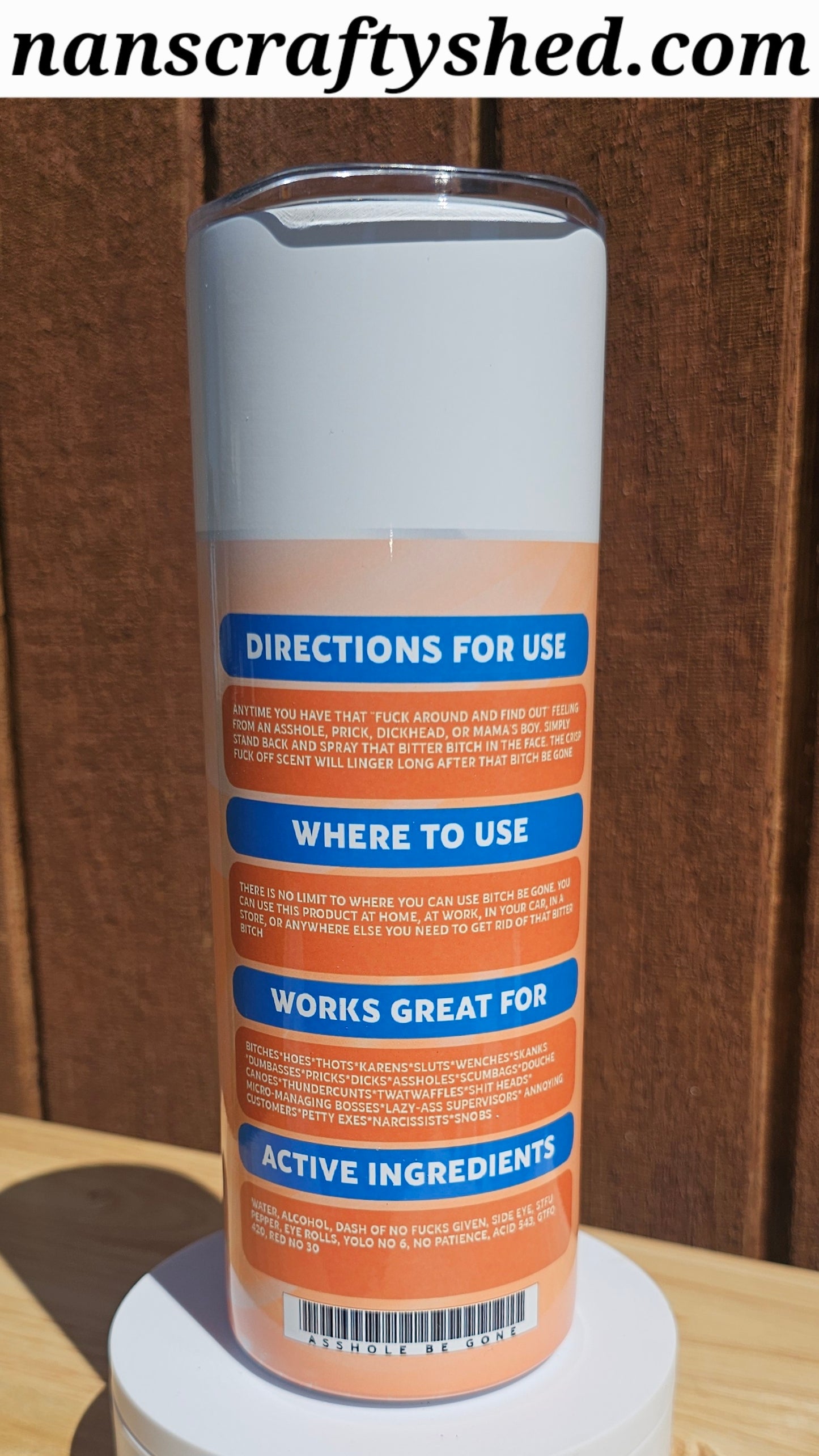 "B*tch be gone" 20-Ounce Stainless Steel Tumbler Orange color