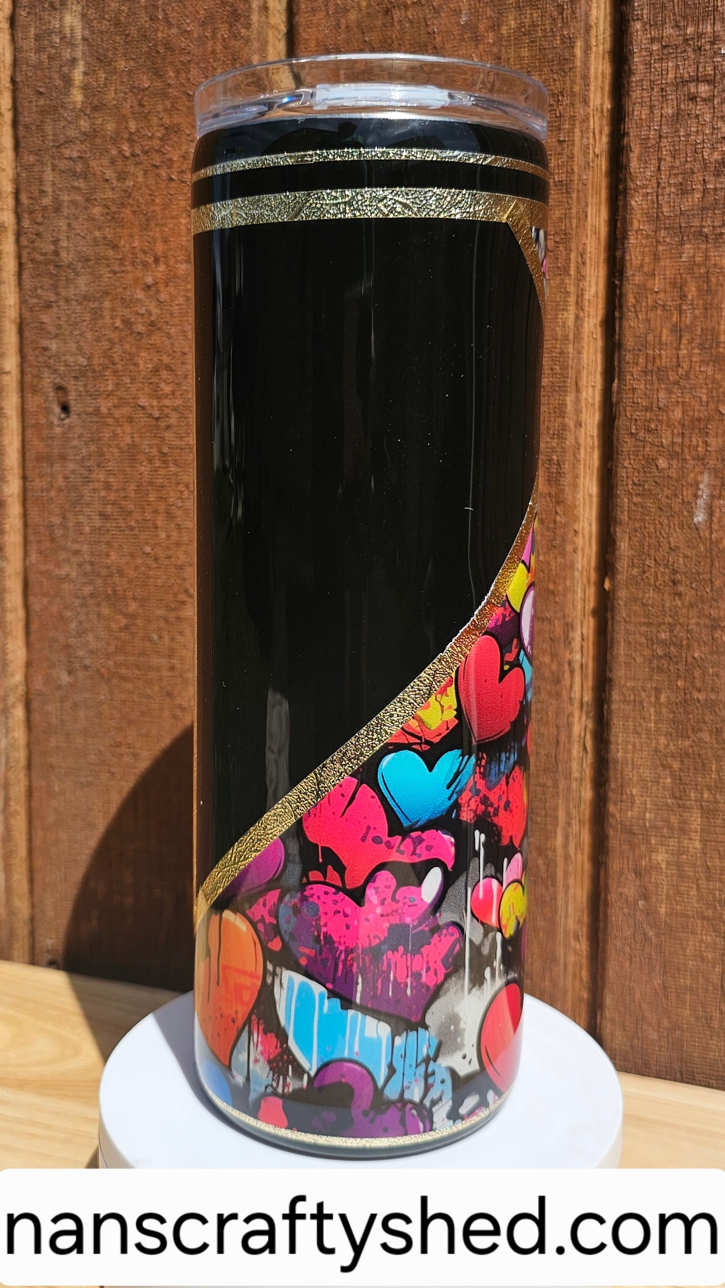 Black with Graffiti Hearts