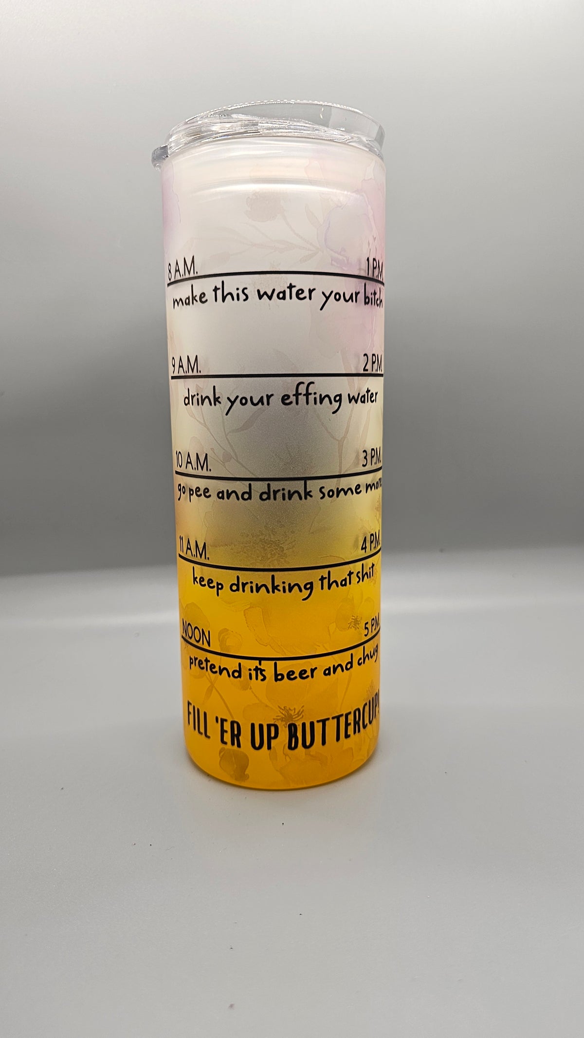 Yellow "Don't Forget to Hydrate" Glass Tumbler
