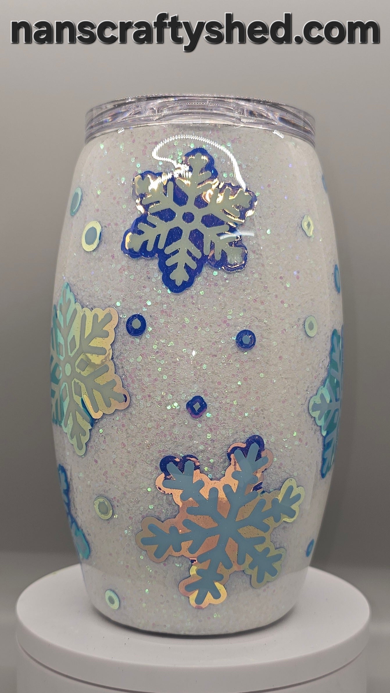 15-ounce Sparkly Snowman with Light Blue Scarf