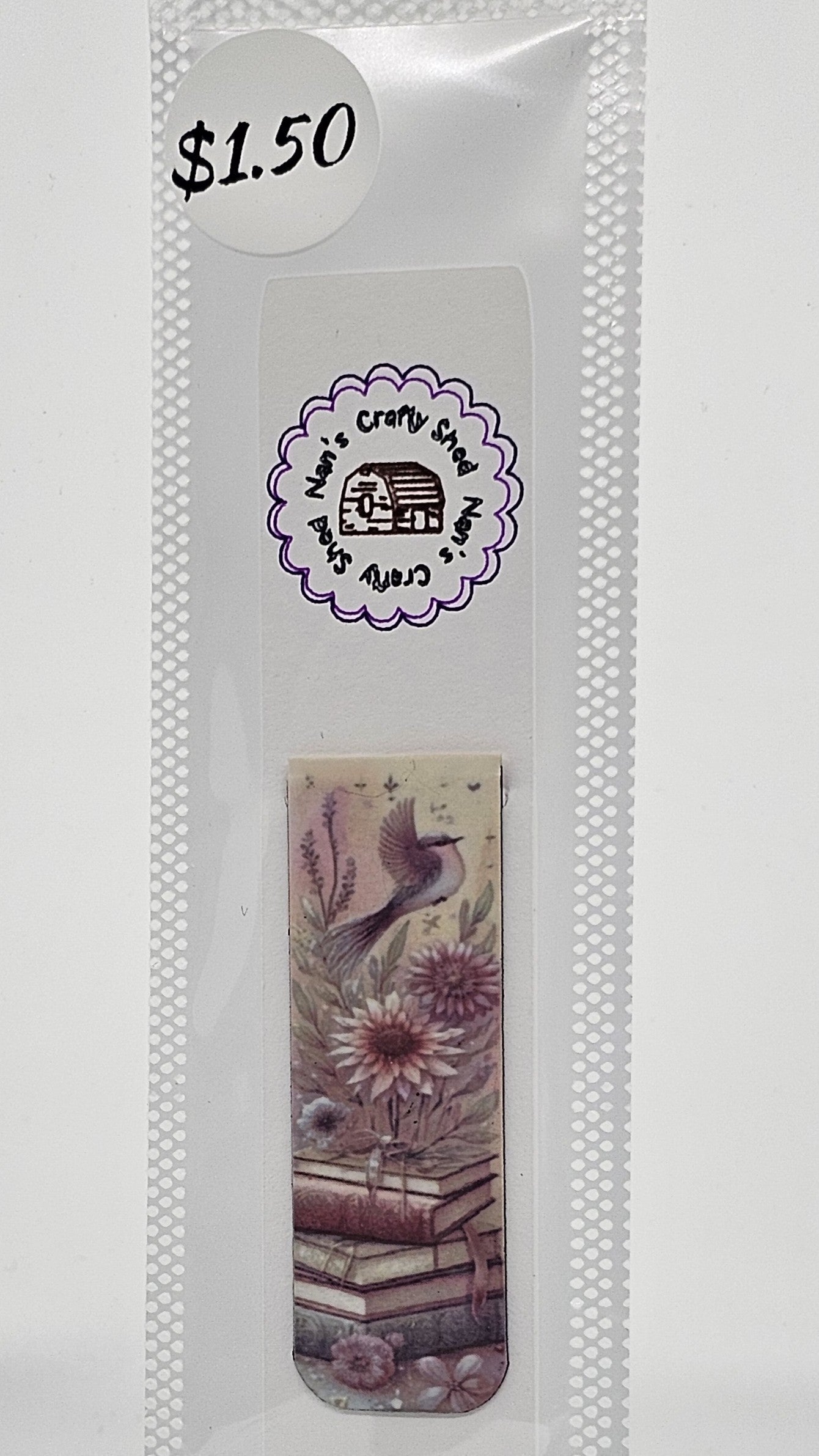Bird with flowers and books Magnetic Bookmark