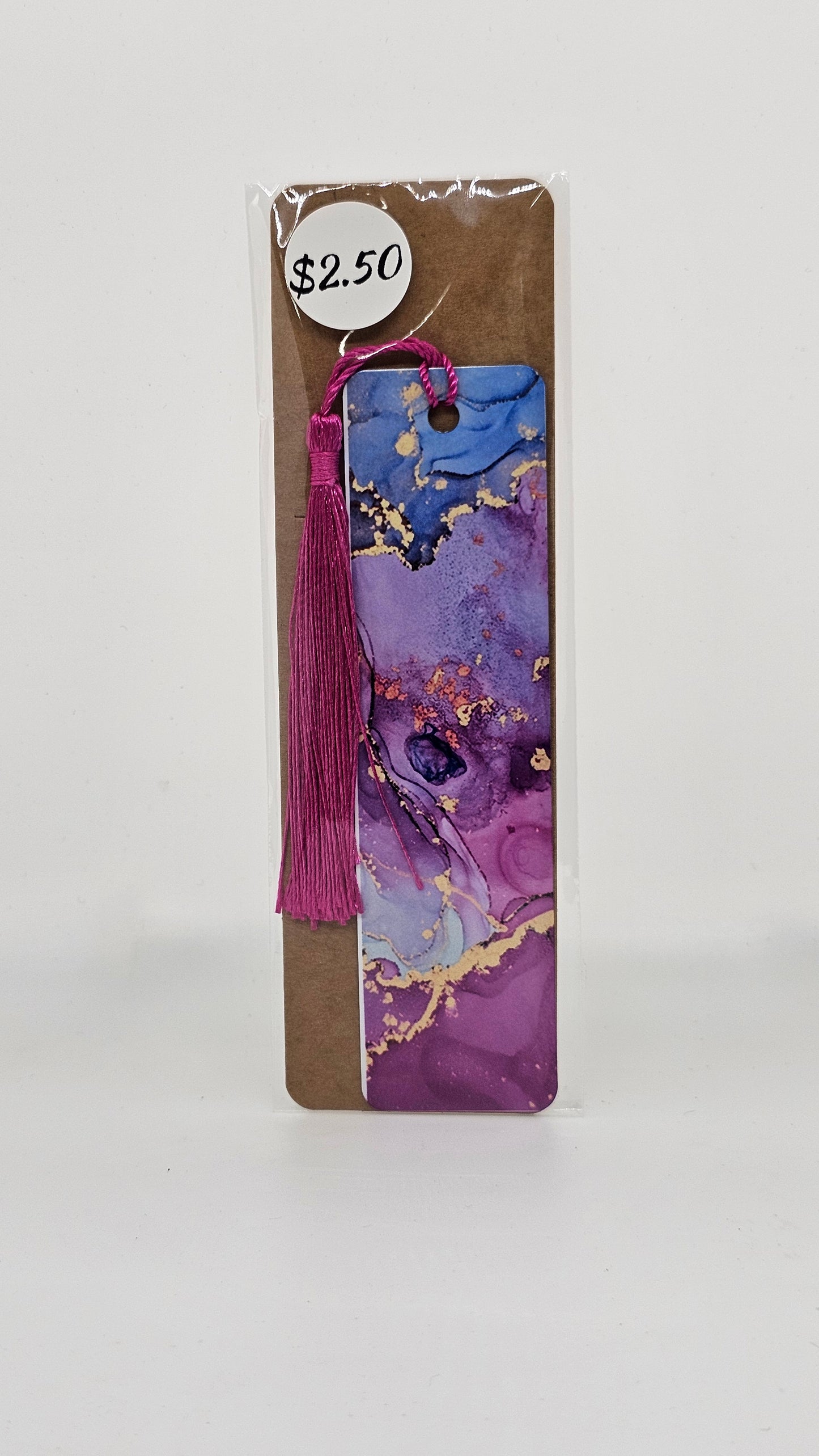 Pink/Blue/Purple Marble Bookmark