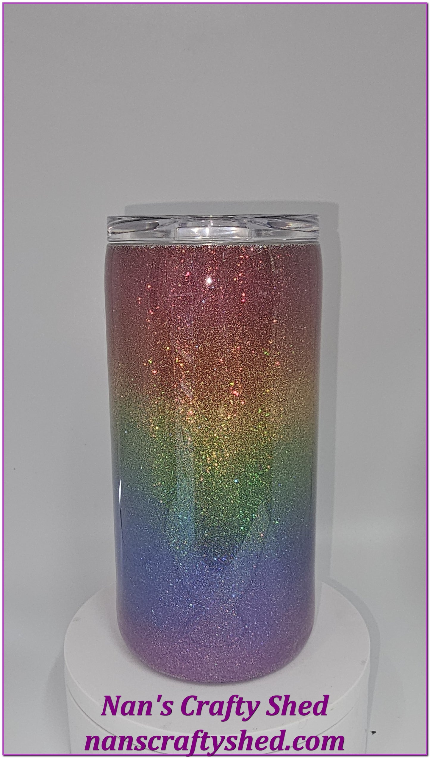 Holographic Rainbow 15-ounce Glitter Tumbler