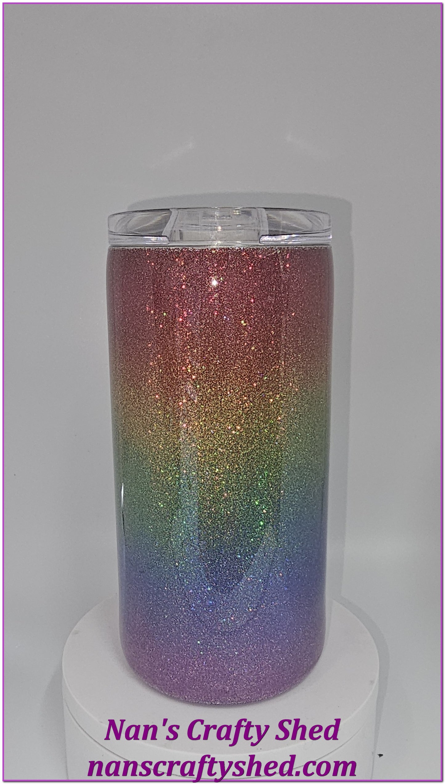Holographic Rainbow 15-ounce Glitter Tumbler