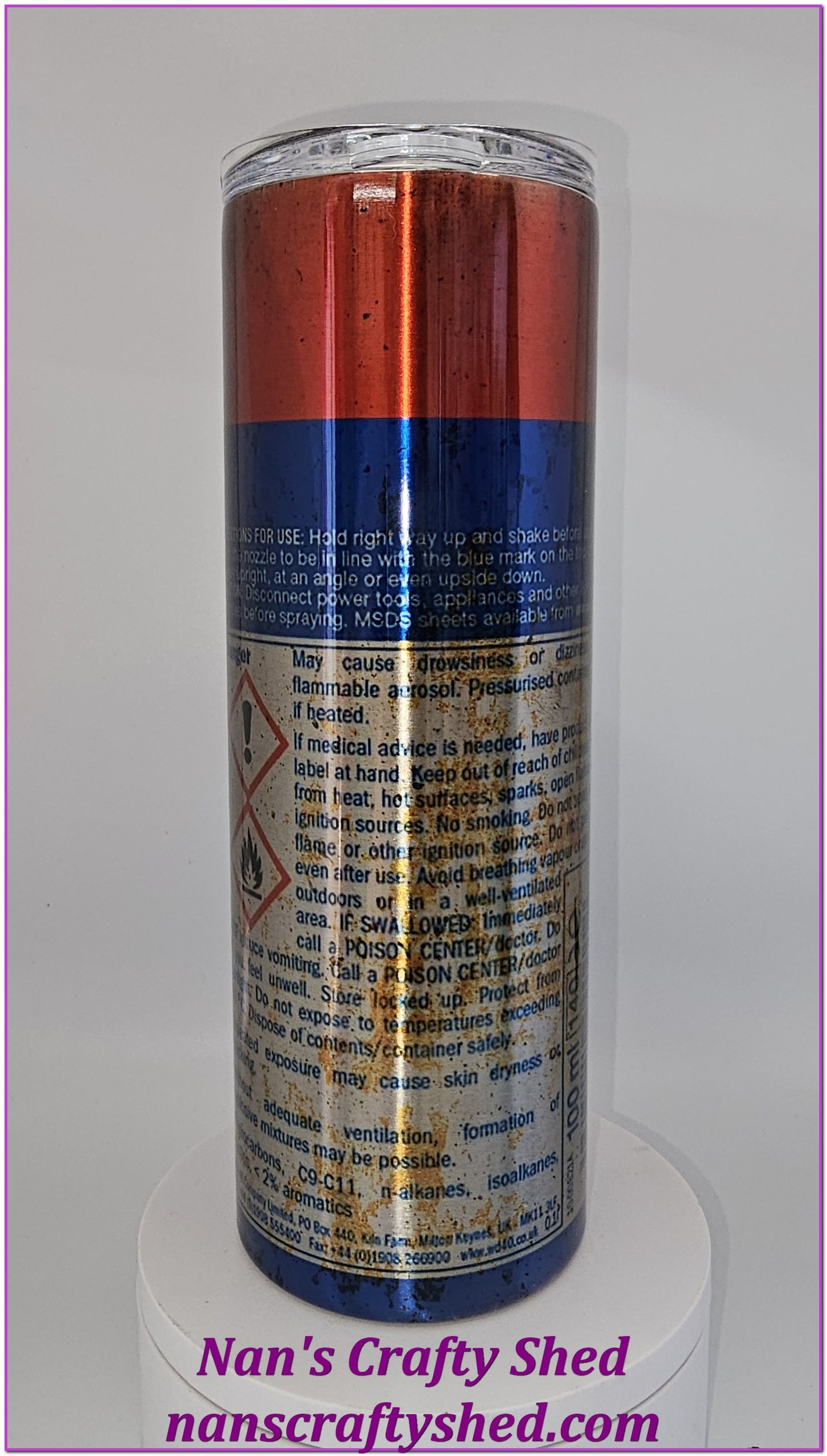 WD-40 Metalic background 20-ounce Tumbler