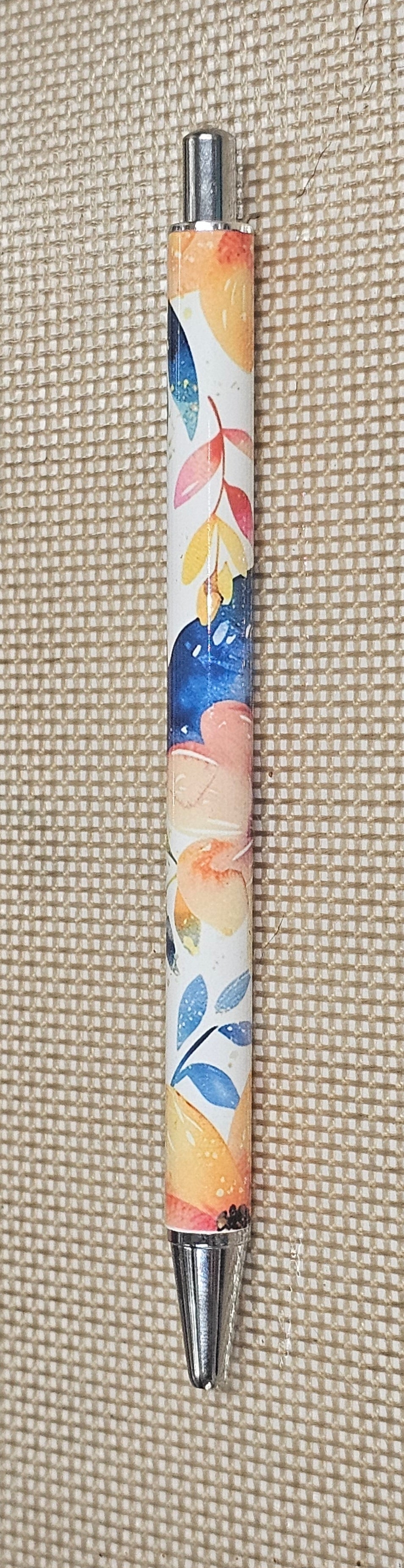 Peach and Blue Floral Pen