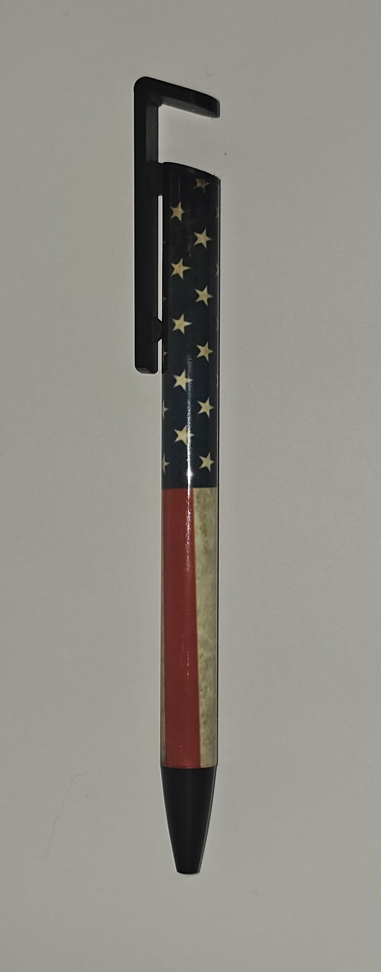 Patriotic pen + phone stand