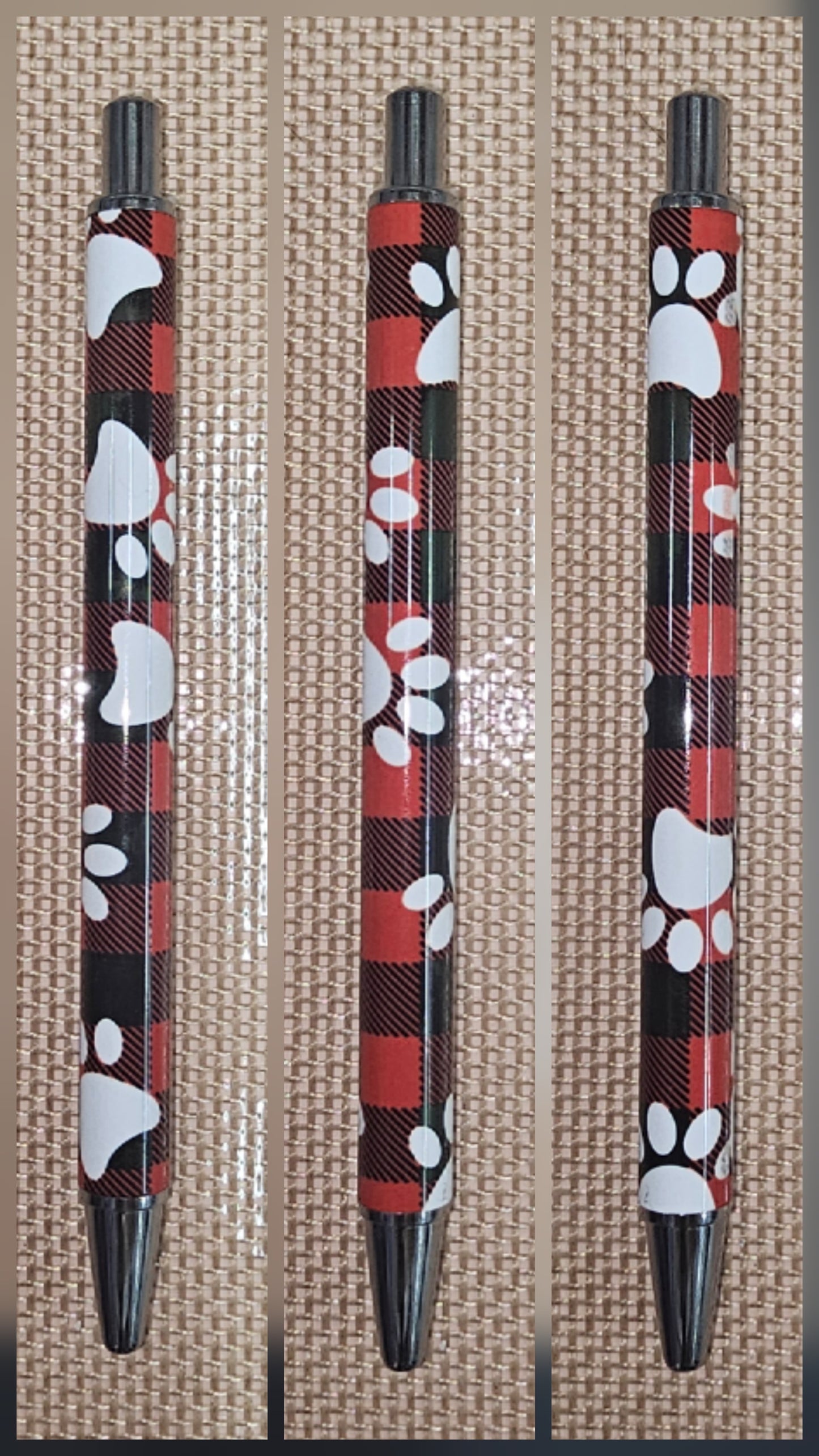 Black and Red Print with Pawprints