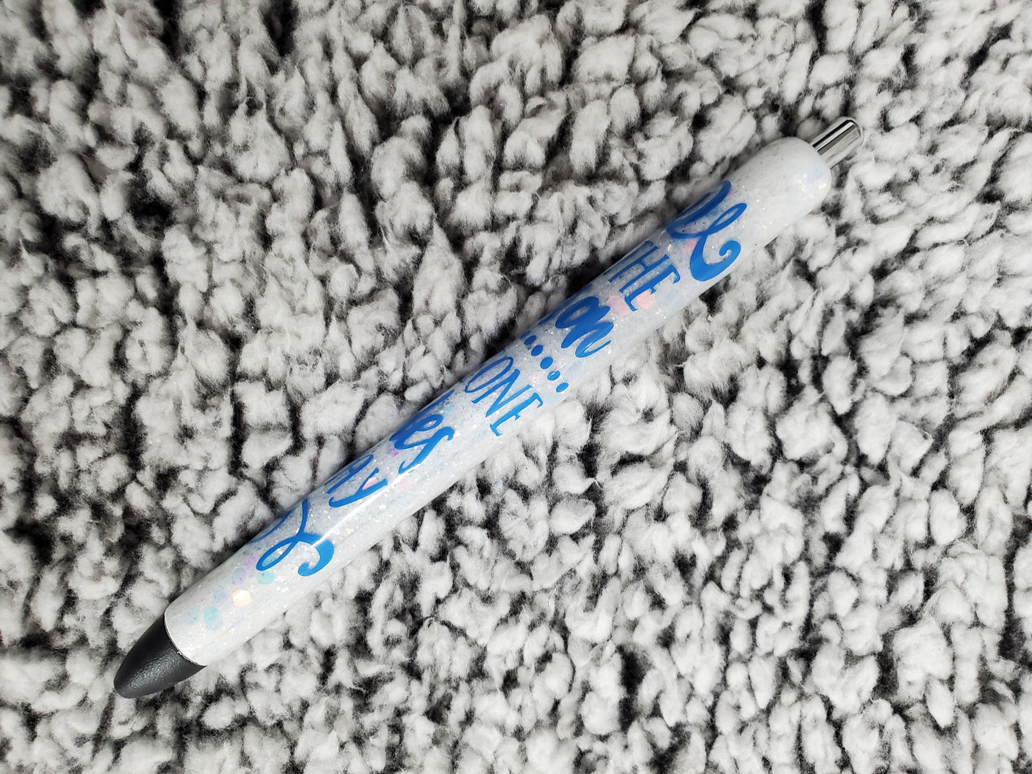 White Glitter Pen inspirational - Refillable Gel