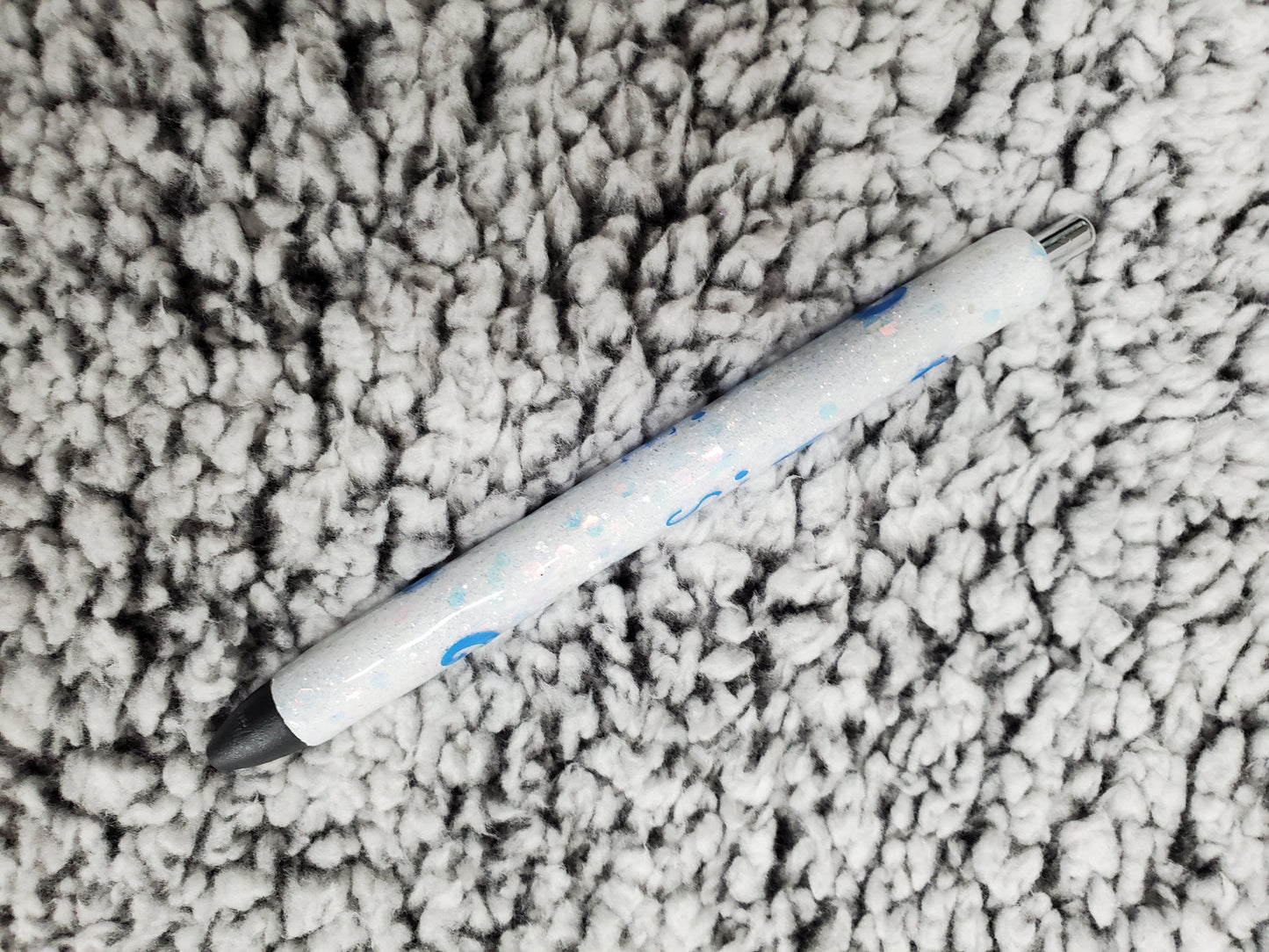 White Glitter Pen inspirational - Refillable Gel