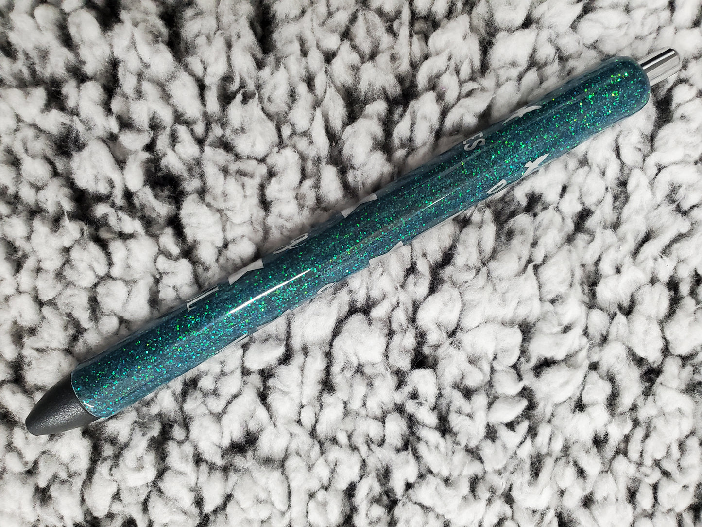 Green Glitter Pen inspirational - Refillable gel.