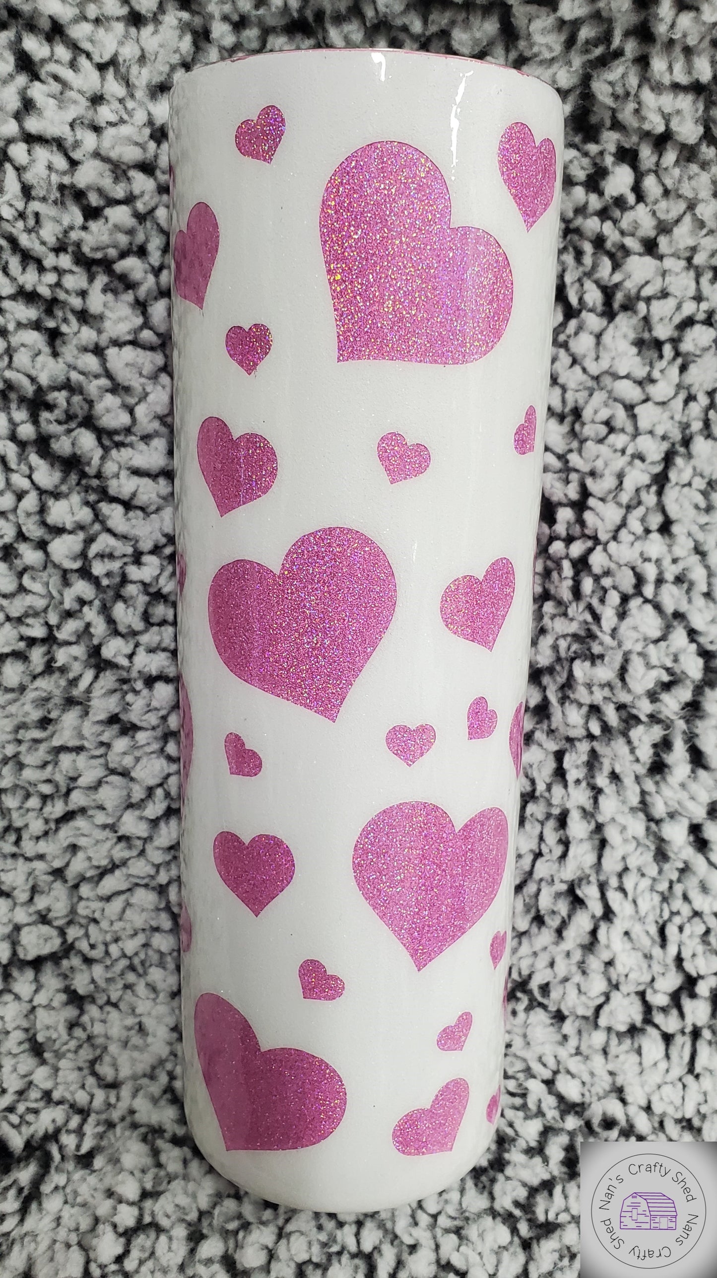 Pink Hearts 30-ounce Glitter Tumbler