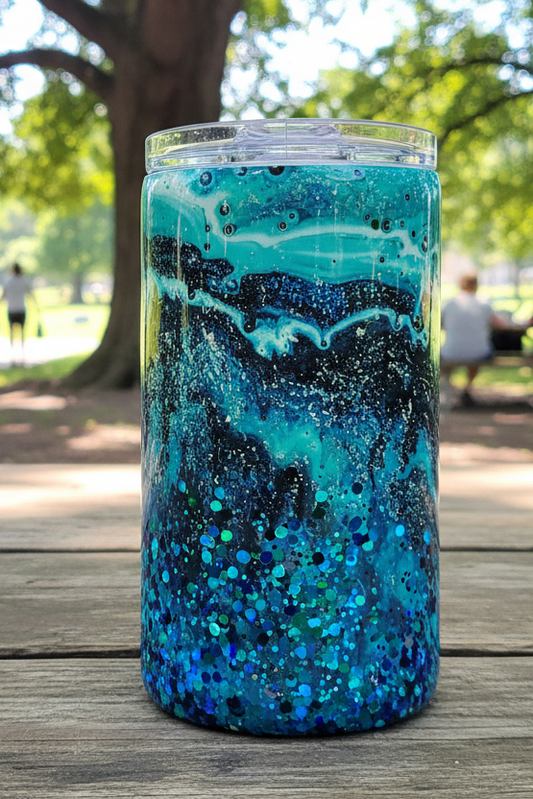 14-ounce skinny Blue waves