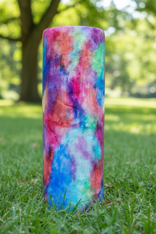 20-ounce Rainbow Clouds Glitter Tumbler