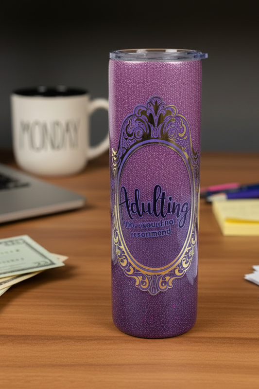 Adulting not recommended Glitter Tumbler 30-ounce