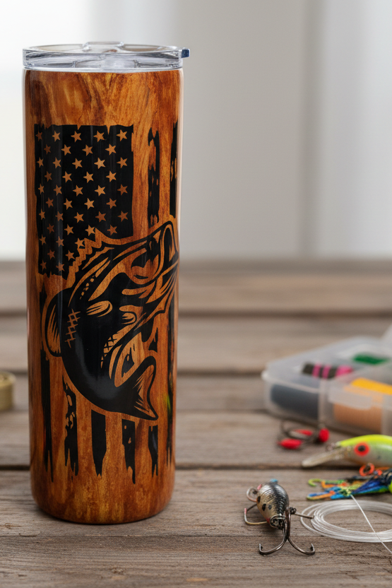 Woodgrain with Bass Tumbler