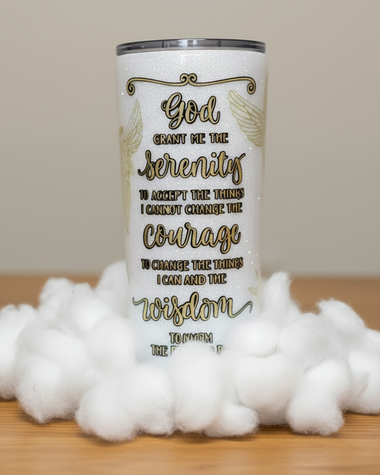 Serenity Prayer 22-ounce Glitter Tumbler
