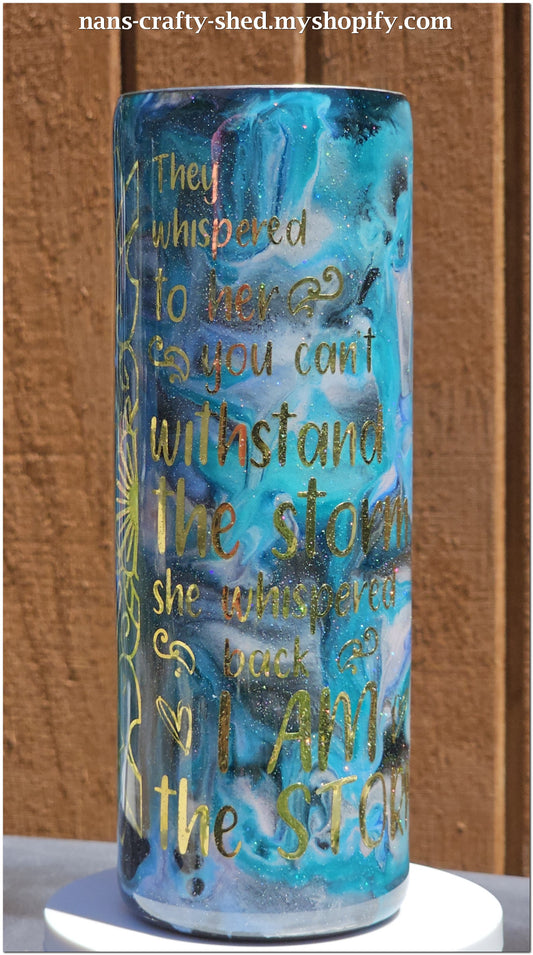 I am the storm blue swirls 20-ounce tumbler