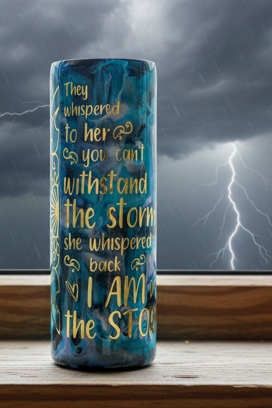 I am the storm blue swirls 20-ounce tumbler