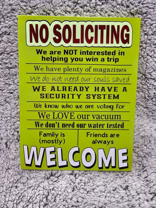 "No Soliciting"