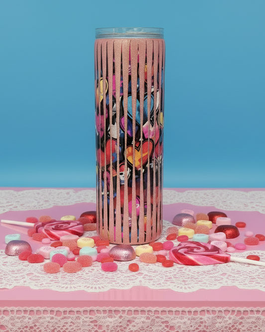 Heart "Mindbender" with Pink Glitter 20-ounce Tumbler