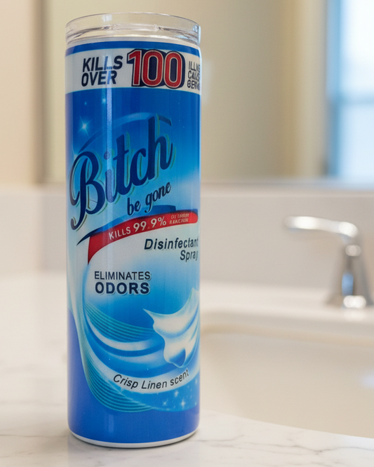 Blue B*tch Be Gone 20-ounze Glitter Tumbler