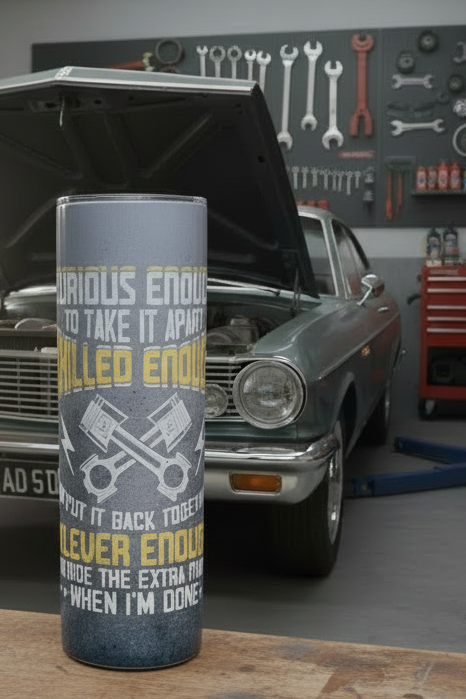 Curious, Skilled and Clever Mechanic 20-ounce Tumbler