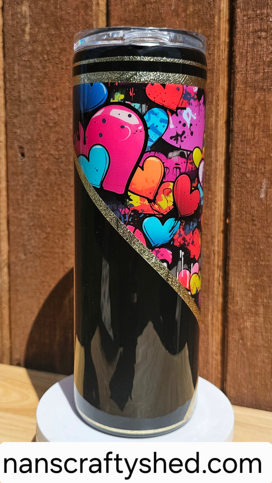 Black with Graffiti Hearts