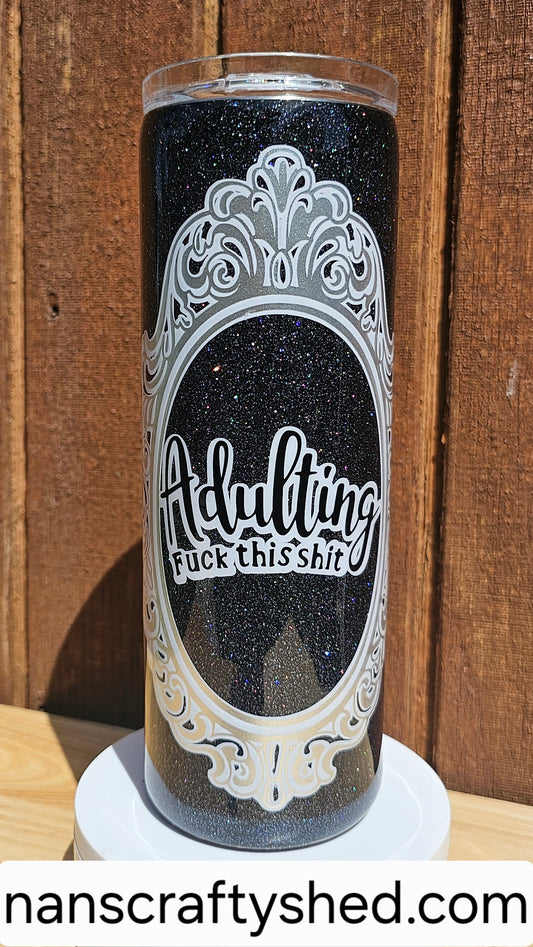 Adulting F*ck This Black and Silver