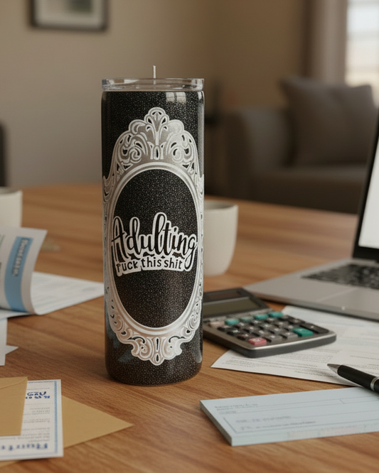 Adulting F*ck This Black and Silver