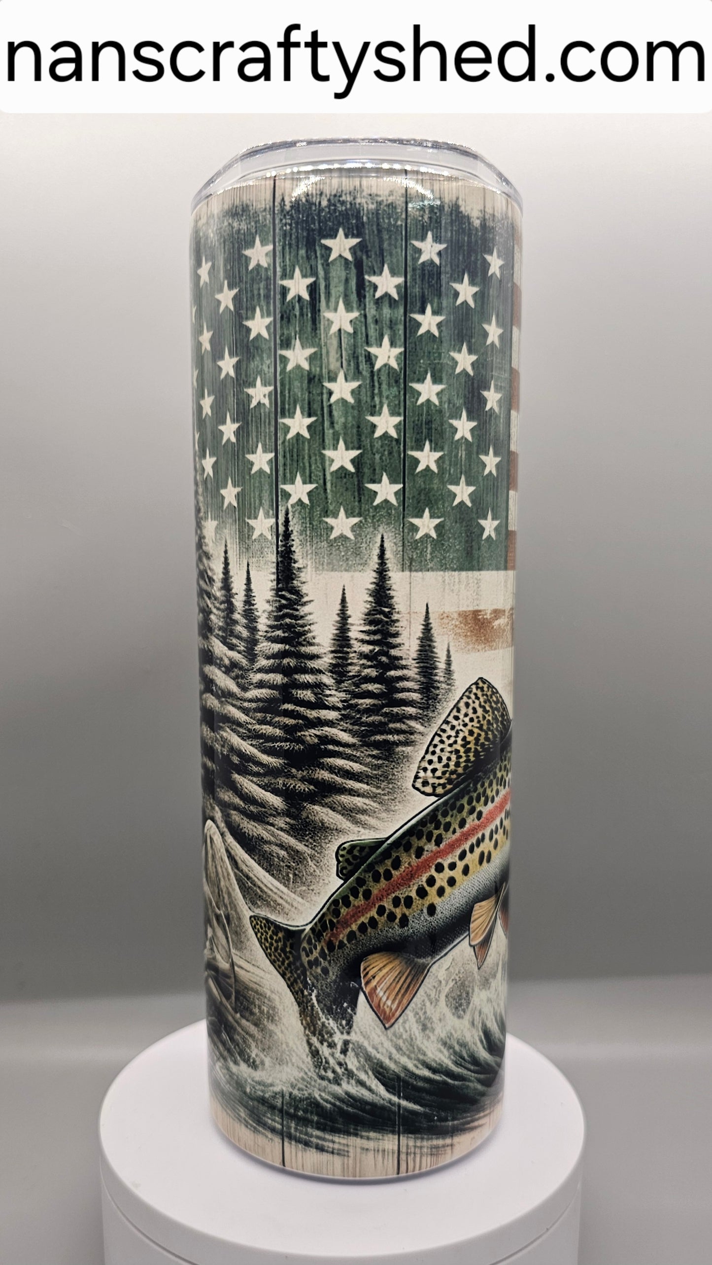 Deer, Trout, and Fishing boat 20-ounce Tumbler