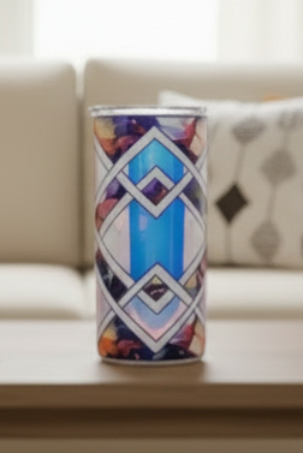 Diamond Waves Iridescent 20-ounce thick tumbler