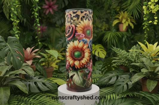 Flowers and Cheetah Print 20-ounce Tumbler