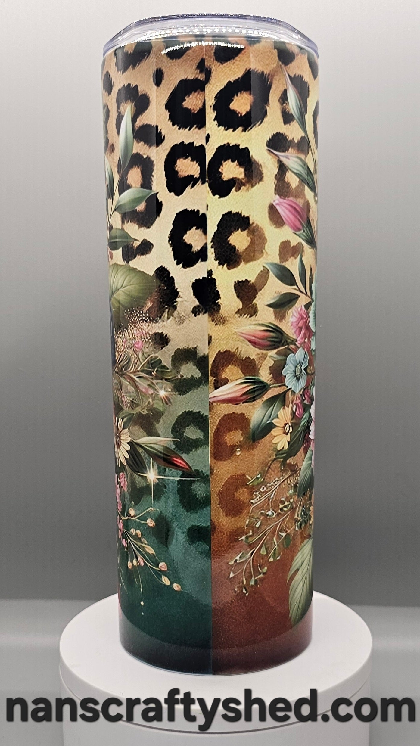 Flowers and Cheetah Print 20-ounce Tumbler