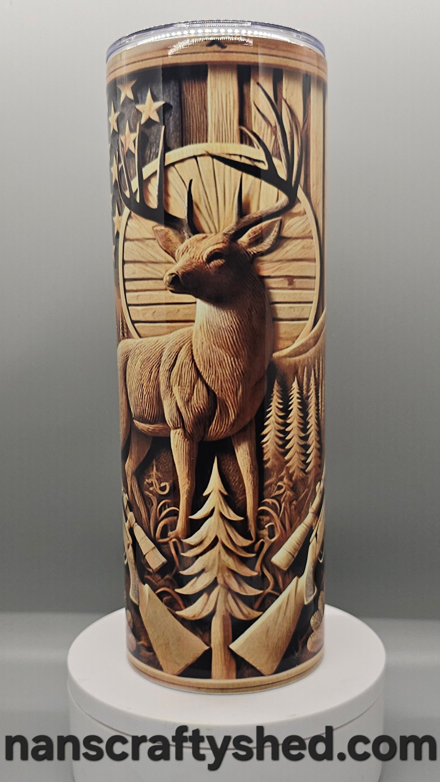 Deer and Rifle 20-ounce Tumbler