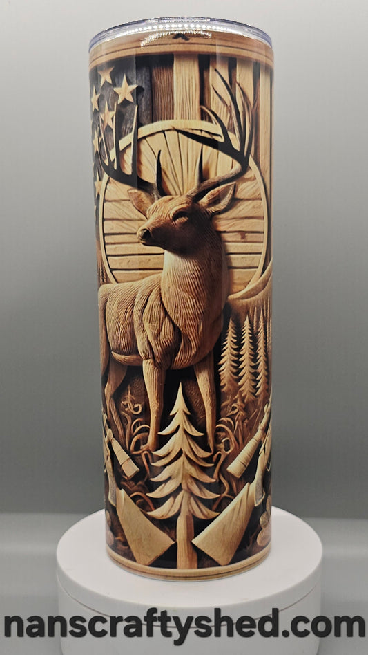 Deer and Rifle 20-ounce Tumbler