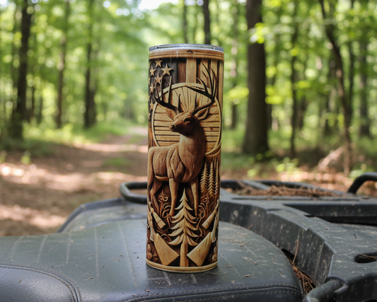Deer and Rifle 20-ounce Tumbler