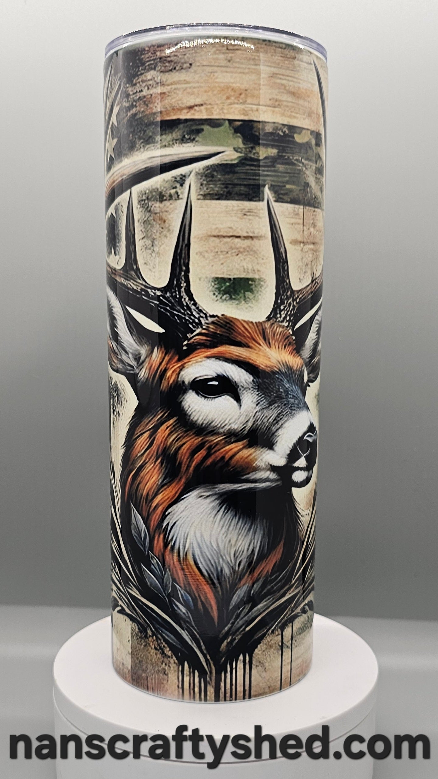 Deer and American flag