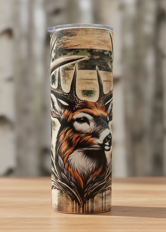 Deer and American flag