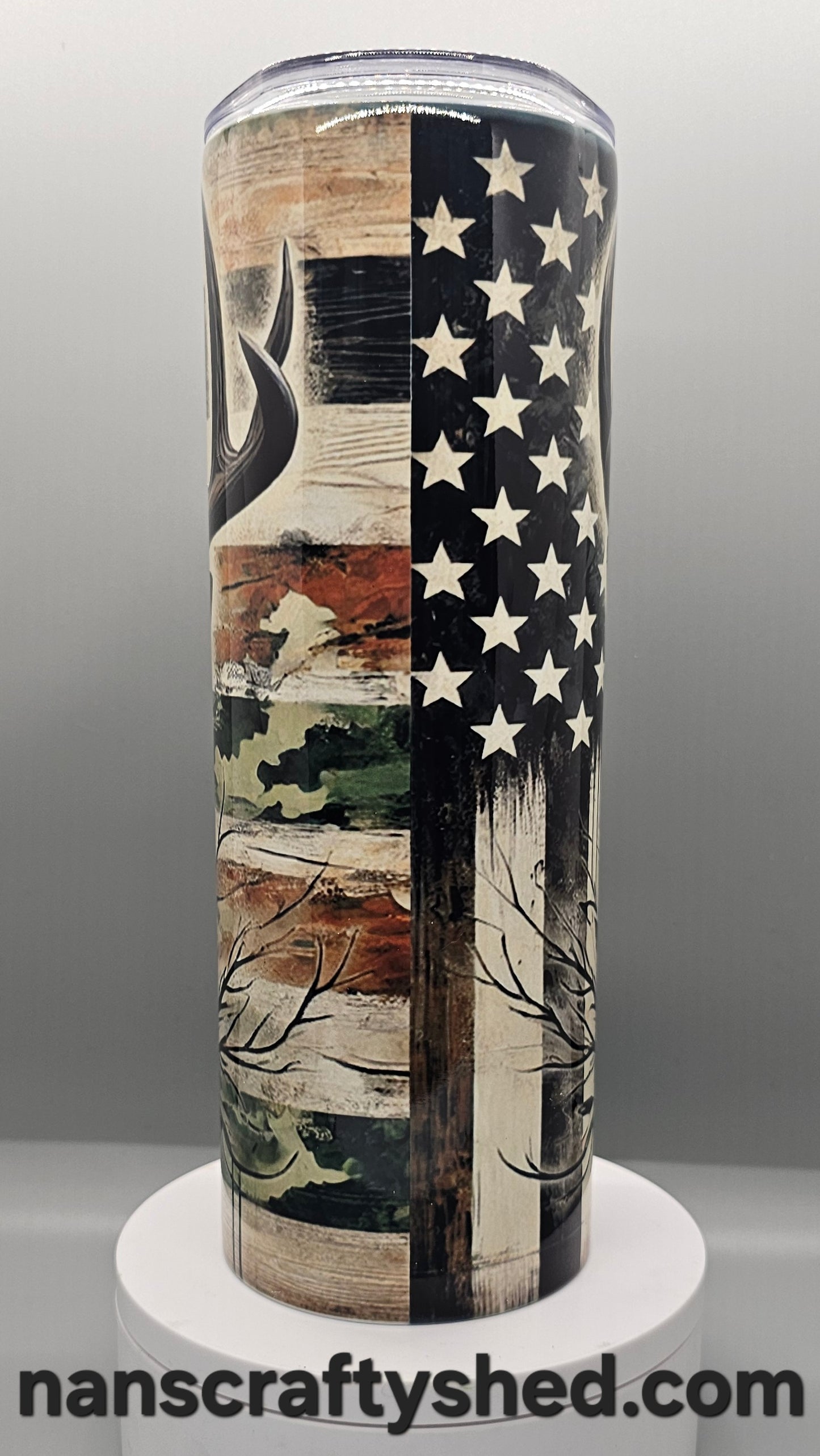 Deer and American flag