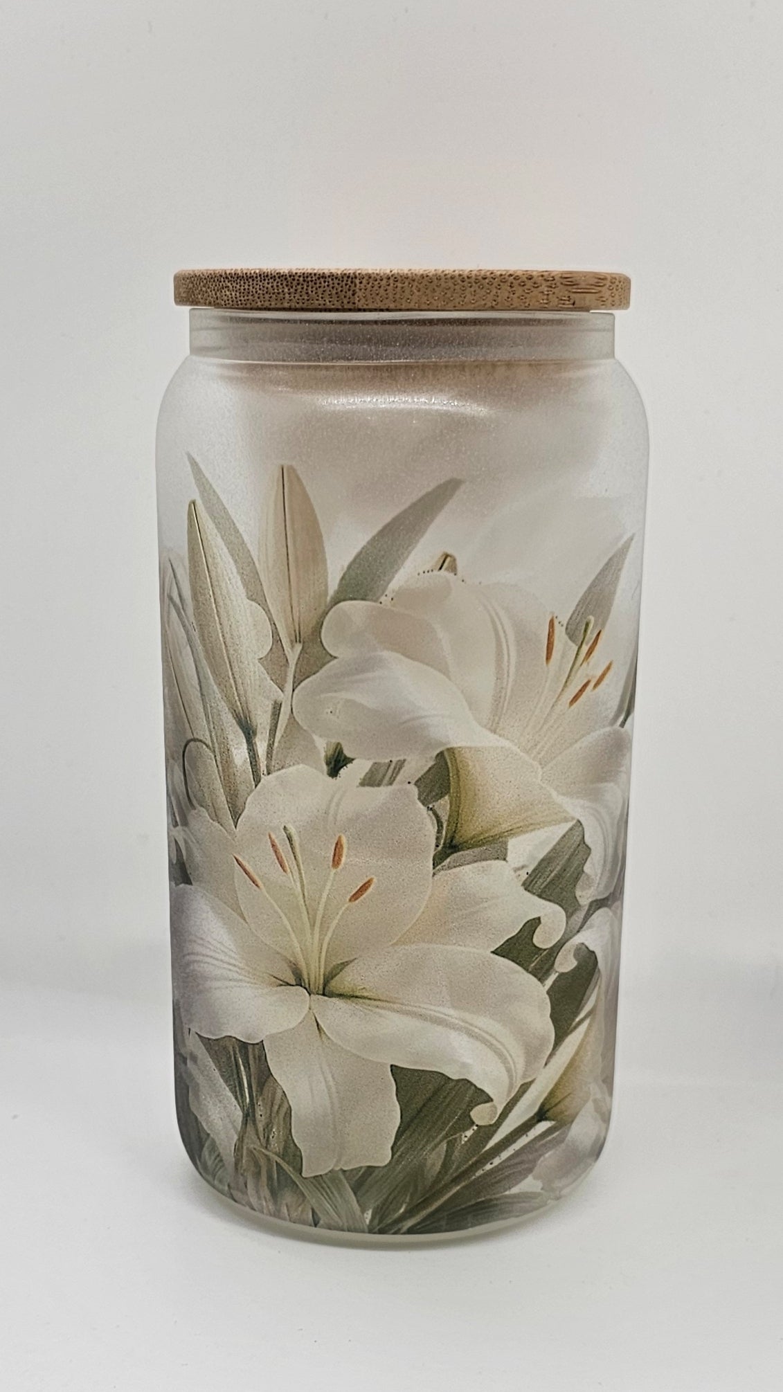 White Lilies on Glass