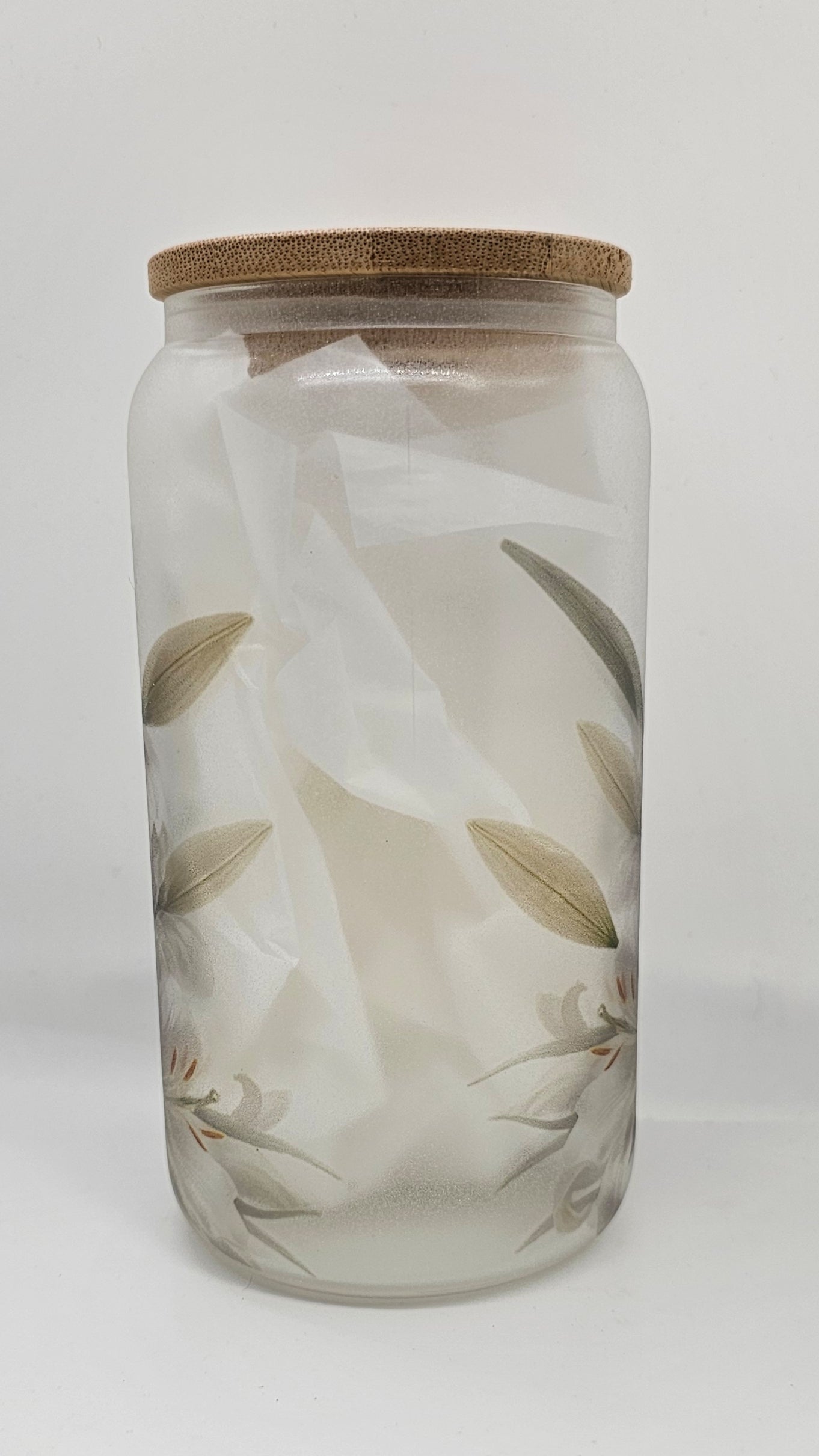 White Lilies on Glass