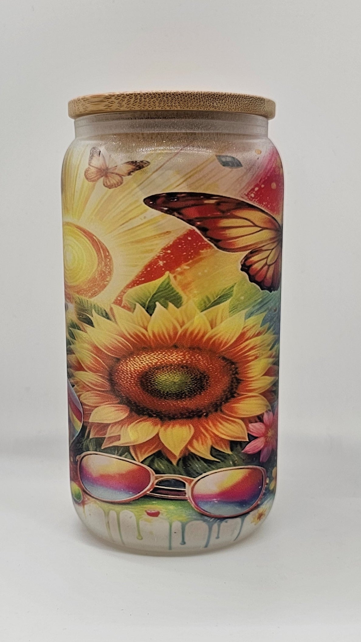 Sunflowers in the Summer Glass Tumbler