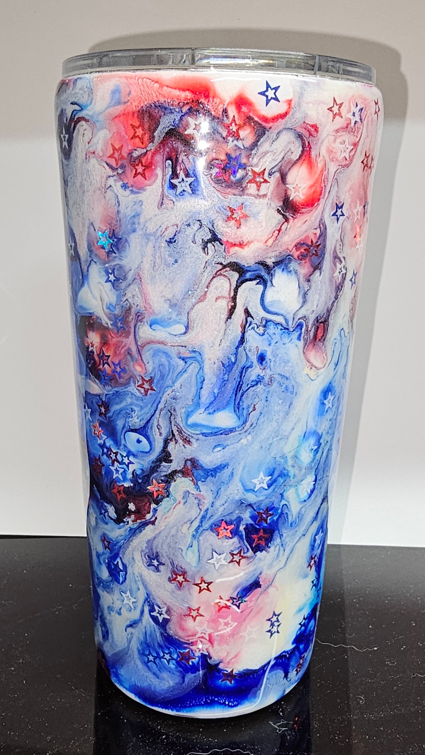 Red, White and Blue Swirls Tumbler 22oz