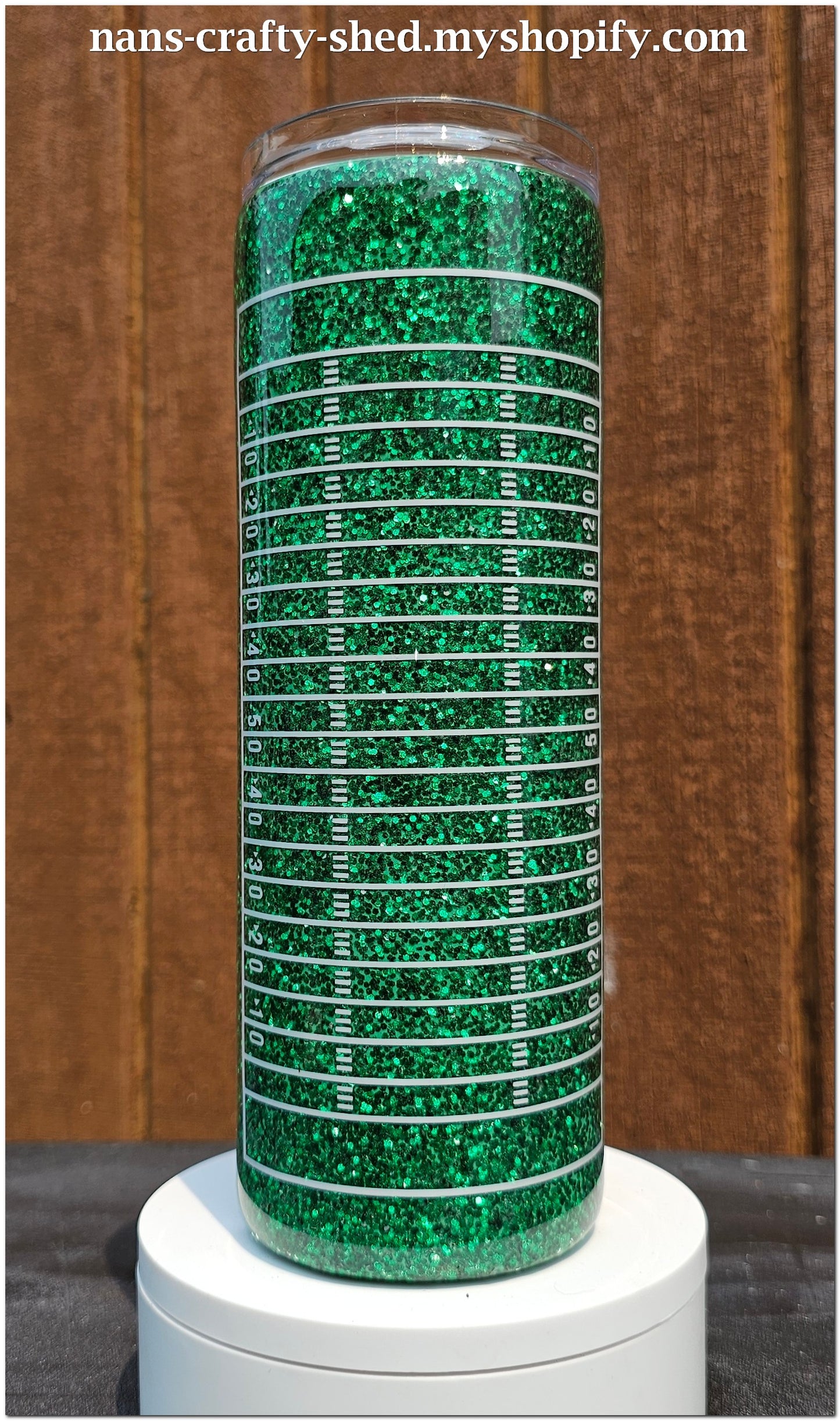 Football 20-ounce Glitter Tumbler