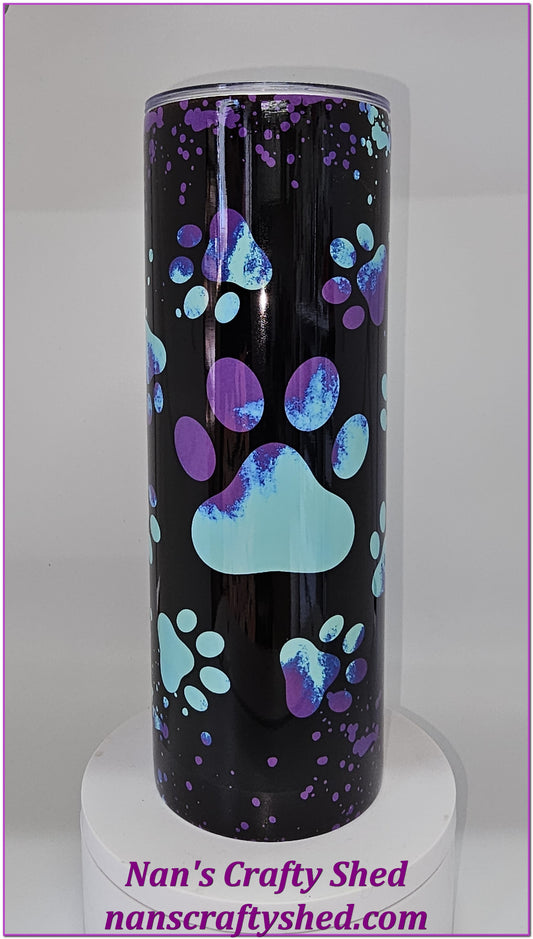 Blue and Purple Paws 20-ounce Tumbler
