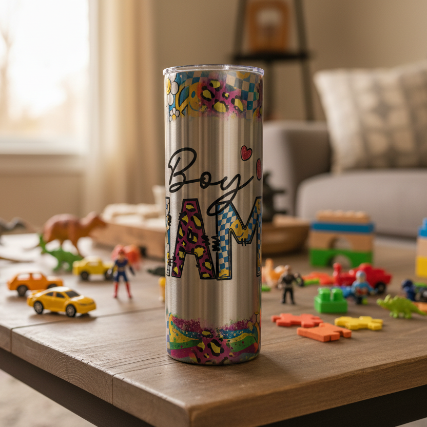 Retro style Boy Mama 20oz. Tumbler
