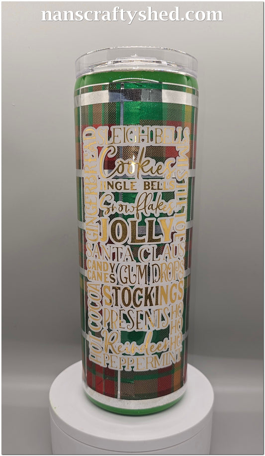 Christmas Words 20-ounce Skinny Tumbler